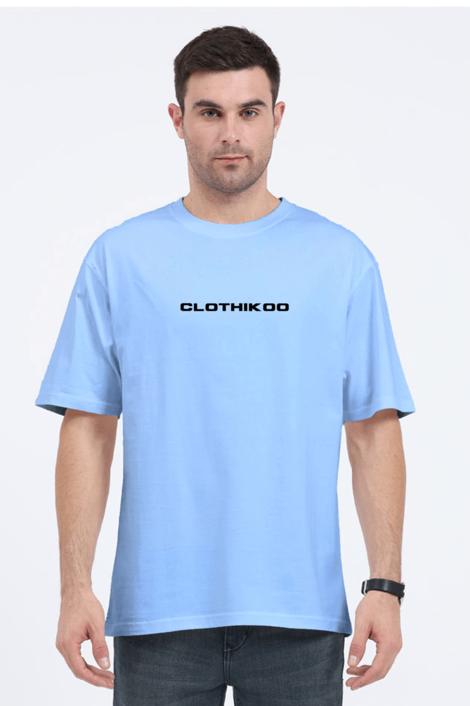 Clothikoo Classic Oversized T-Shirt (Baby Blue Colour, 240 GSM) - Clothikoo