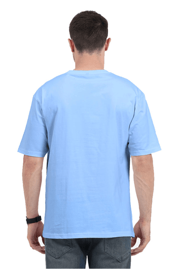 Clothikoo Classic Oversized T-Shirt (Baby Blue Colour, 240 GSM)