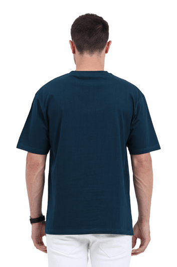 Clothikoo Classic Oversized T-Shirt (Blue Colour, 240 GSM)