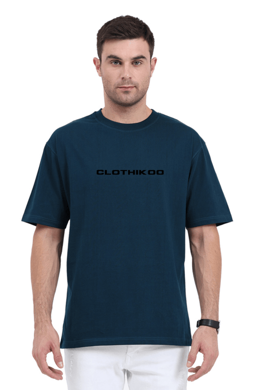 Clothikoo Classic Oversized T-Shirt (Blue Colour, 240 GSM)