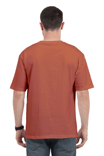 Clothikoo Classic Oversized T-Shirt (Coral Colour, 240 GSM)