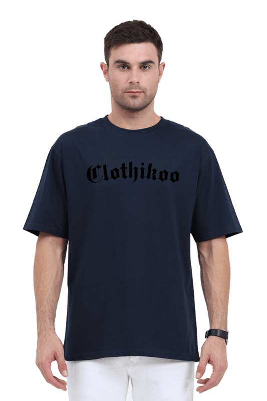 Clothikoo Classic Oversized T-Shirt (Dark Blue Colour, 240 GSM)