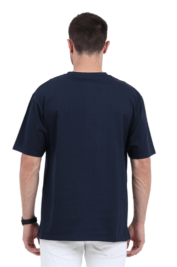 Clothikoo Classic Oversized T-Shirt (Dark Blue Colour, 240 GSM)