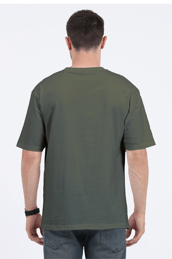 Clothikoo Classic Oversized T-Shirt (Olive Green Colour, 240 GSM)