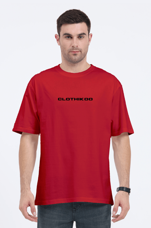 Clothikoo Classic Oversized T-Shirt (Red Colour, 240 GSM)