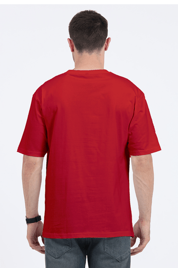 Clothikoo Classic Oversized T-Shirt (Red Colour, 240 GSM)