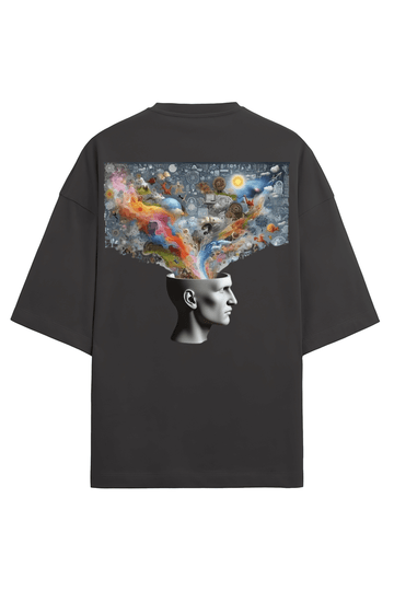 Clothikoo Premium Oversized T-Shirt (240 gsm, 100% Cotton) Power of Mind Printed Edition - Clothikoo