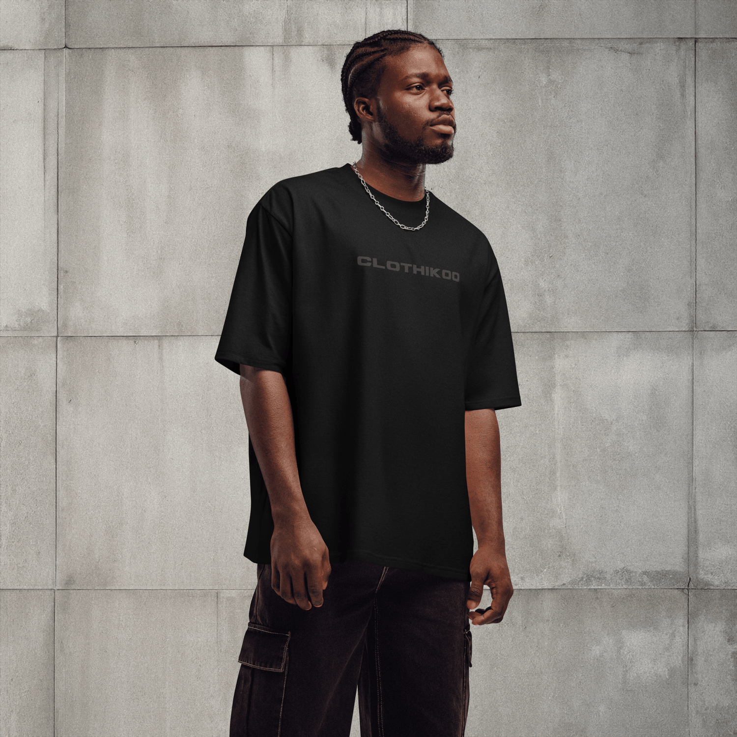 Oversized heavyweight t-shirt (Old Bull, 220 gsm, Black) - Clothikoo