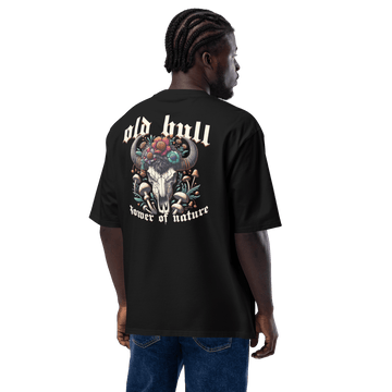 Oversized heavyweight t-shirt (Old Bull, 220 gsm, Black) - Clothikoo