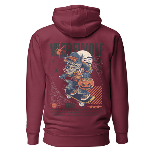 Clothikoo Premium Wolf Printed Edition Hoodie (400 GSM, Maroon Colour)